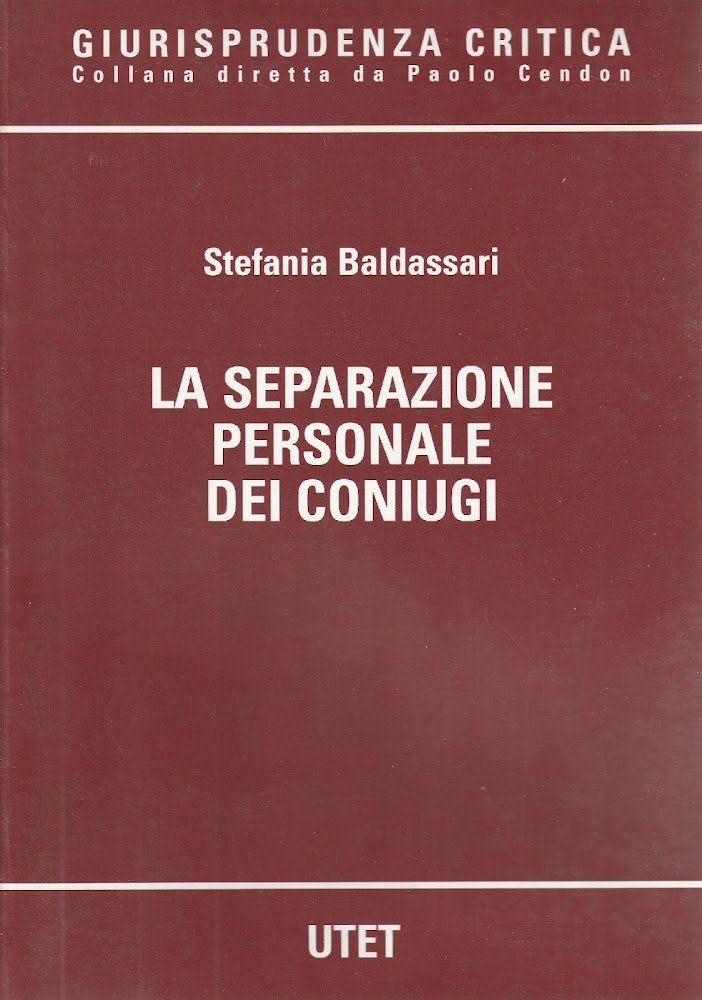 La separazione personale dei coniugi. Tomo primo