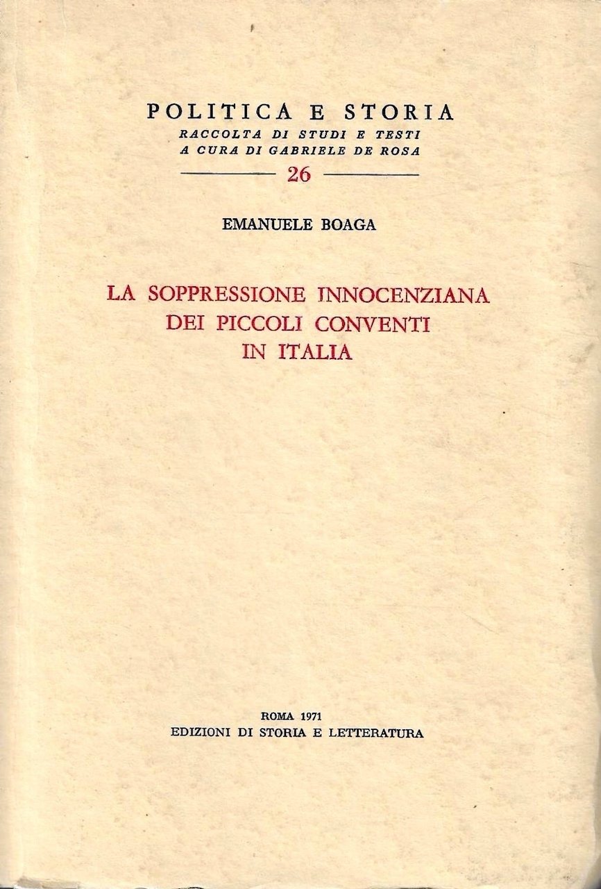 La soppressione innocenziana dei piccoli conventi in Italia