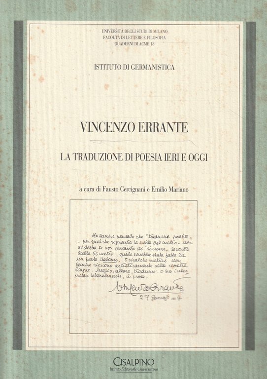 La traduzione di poesia ieri e oggi
