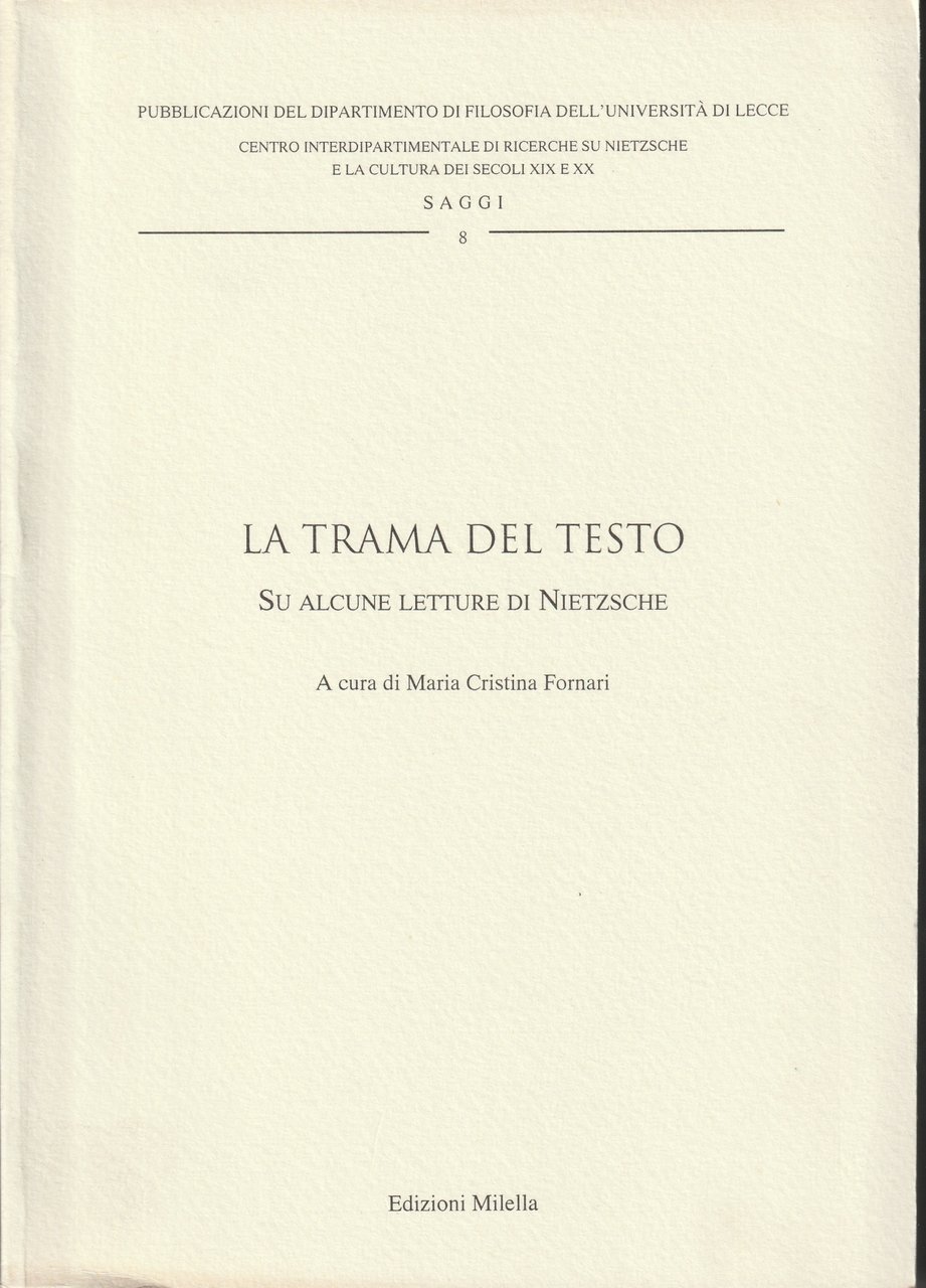 La trama del testo su alcune letture di Nietzsche | Immagine principale