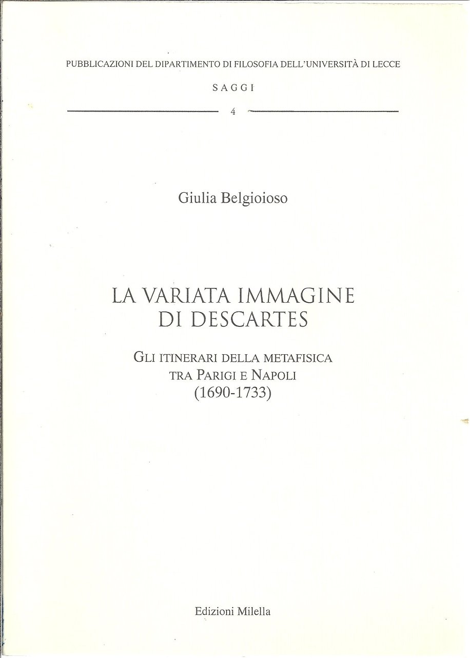 La variata immagine di Descartes. Gli itinerari della metafisica tra … | Immagine principale