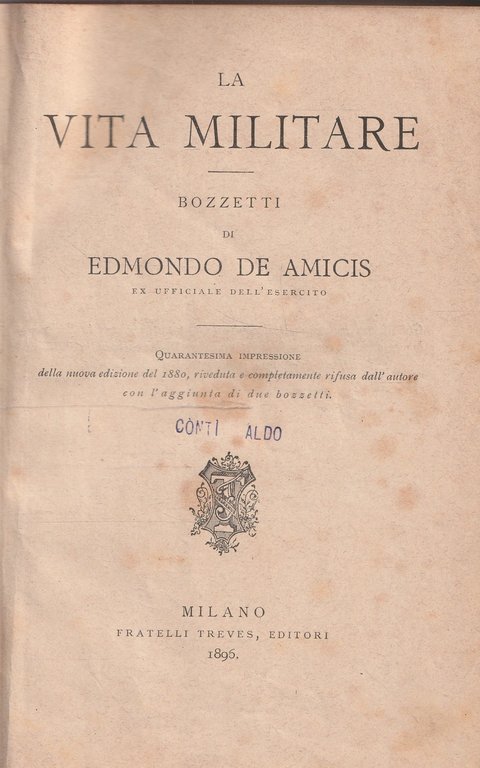 La vita militare: bozzetti di Edmondo De Amicis