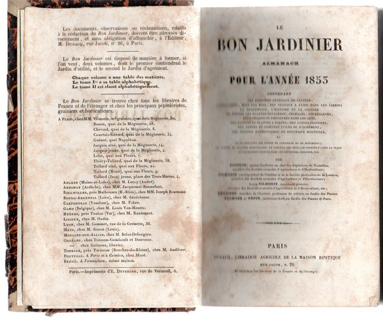 LE BON JARDINIER ALMANACH POUR L'ANNEE 1853 | Immagine Gallery 2
