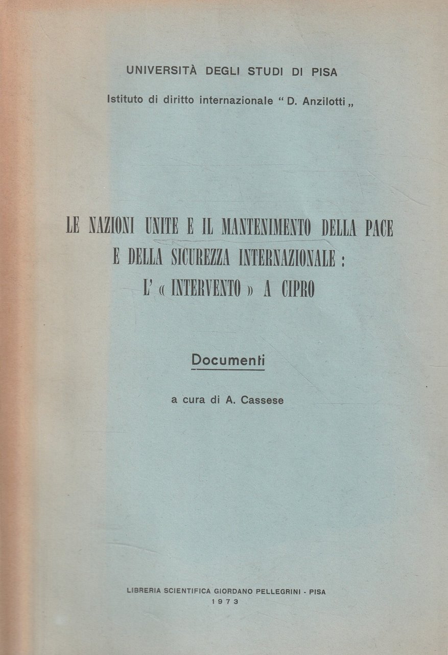 Le nazioni unite e il mantenimento della pace e della …
