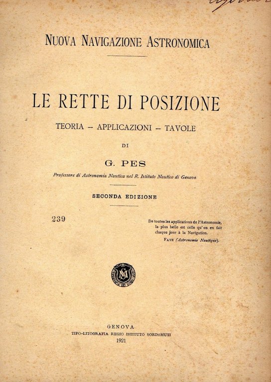 Le rette di posizione : Teoria - Applicazioni - Tavole