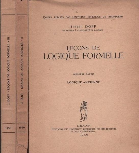 Leçons de logique formelle. Tre volumi. | Immagine principale
