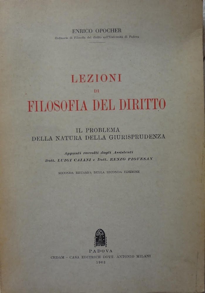 Lezioni di filosofia del diritto
