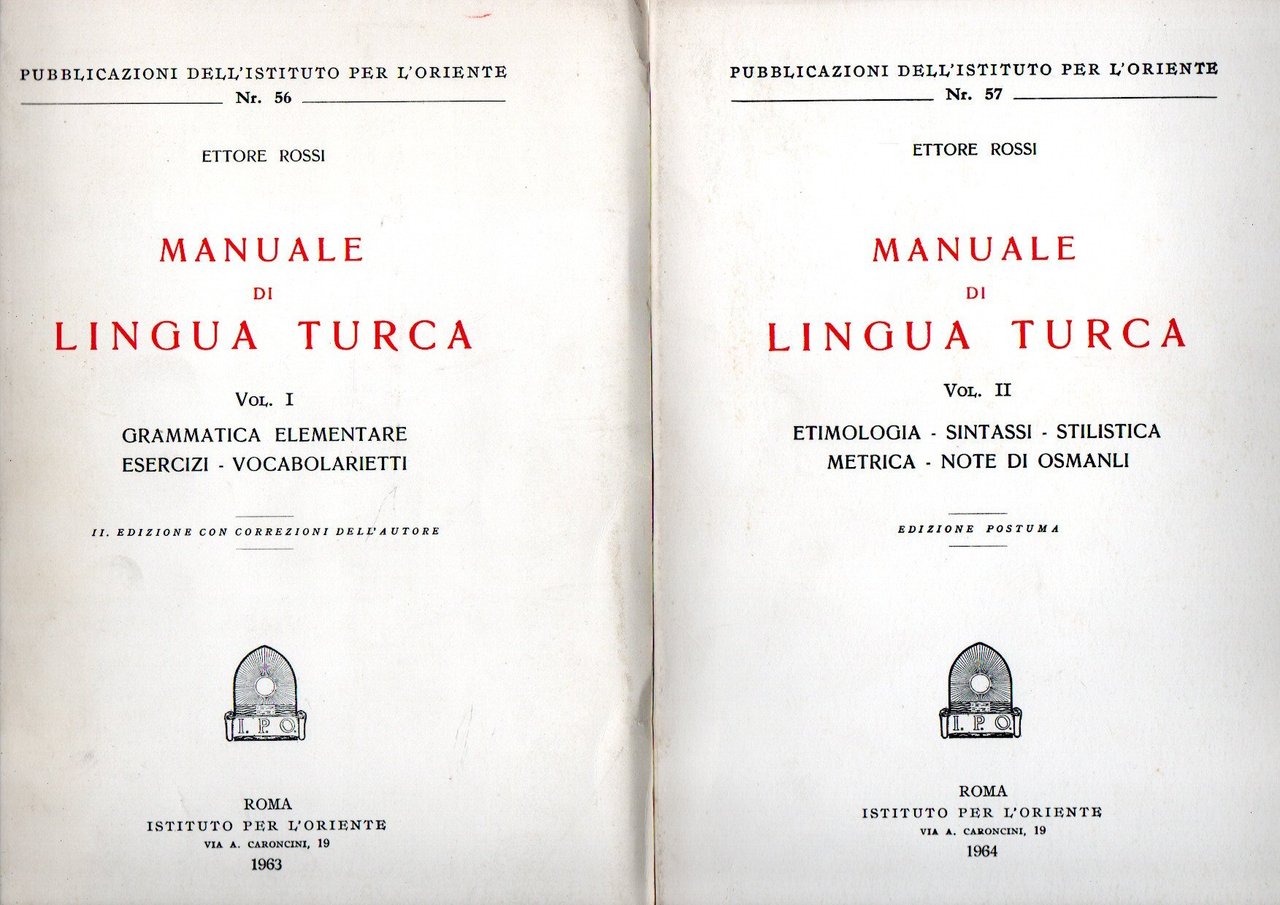 Manuale di Lingua Turca (2 vol.)