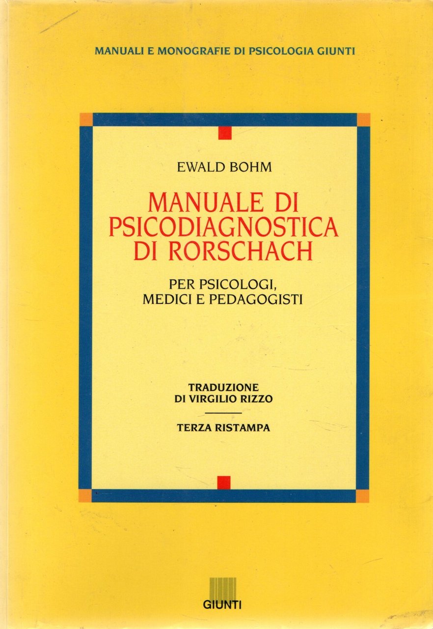 Manuale di psicodiagnostica di Rorschach (Manuali e monografie di psicologia … | Immagine principale