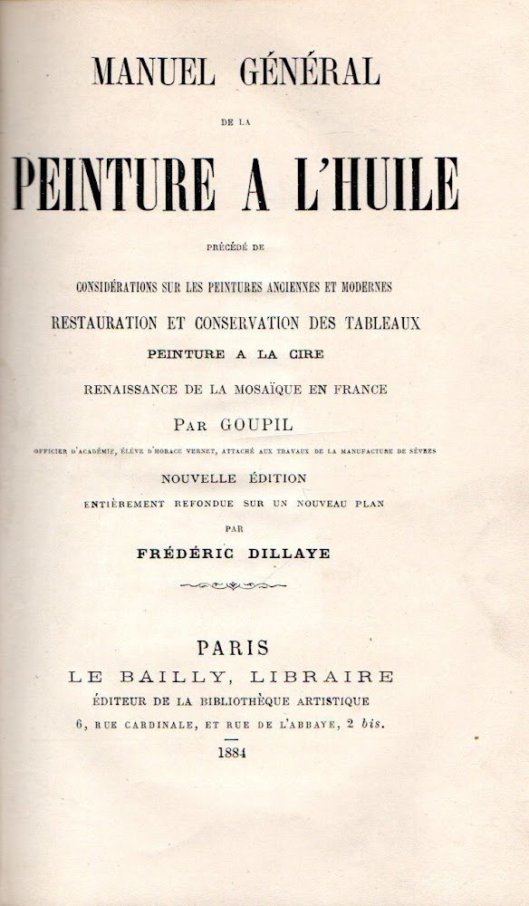 Manuel general de la Peinture a l'Huile