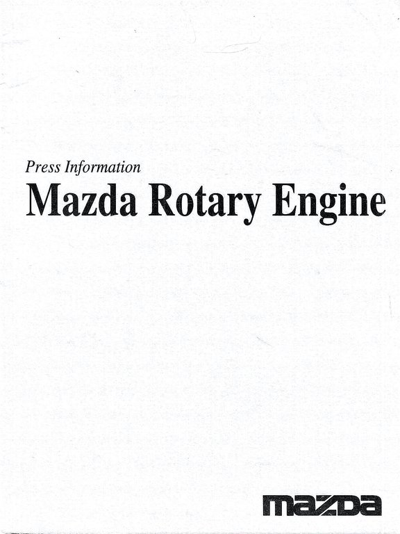 Mazda Rotary Engine (Press Information)