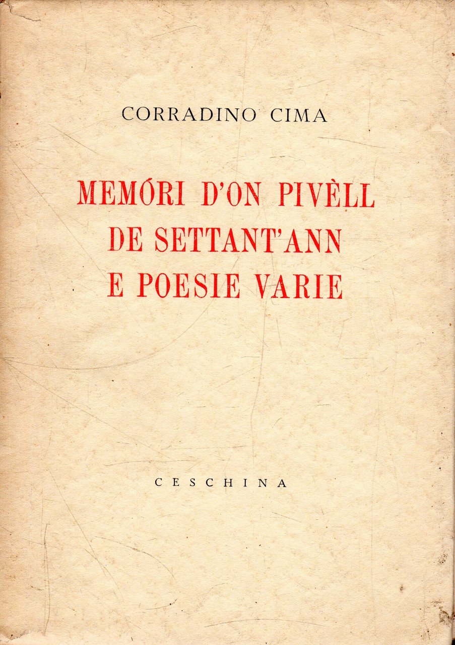 Memori d'on pivell de settant'ann e poesie varie