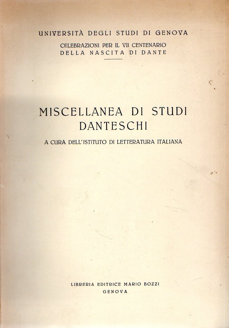 Miscellanea di studi danteschi | Immagine principale
