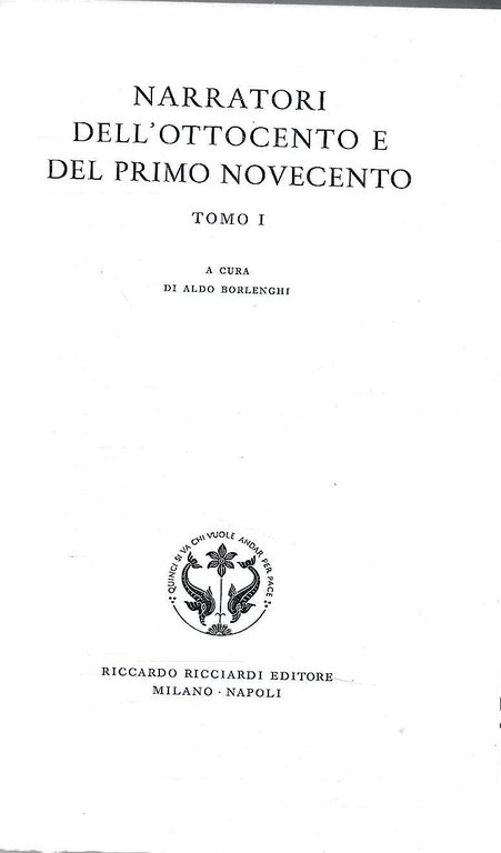 Narratori dell'Ottocento e del primo Novecento - Tomo I (Collana …