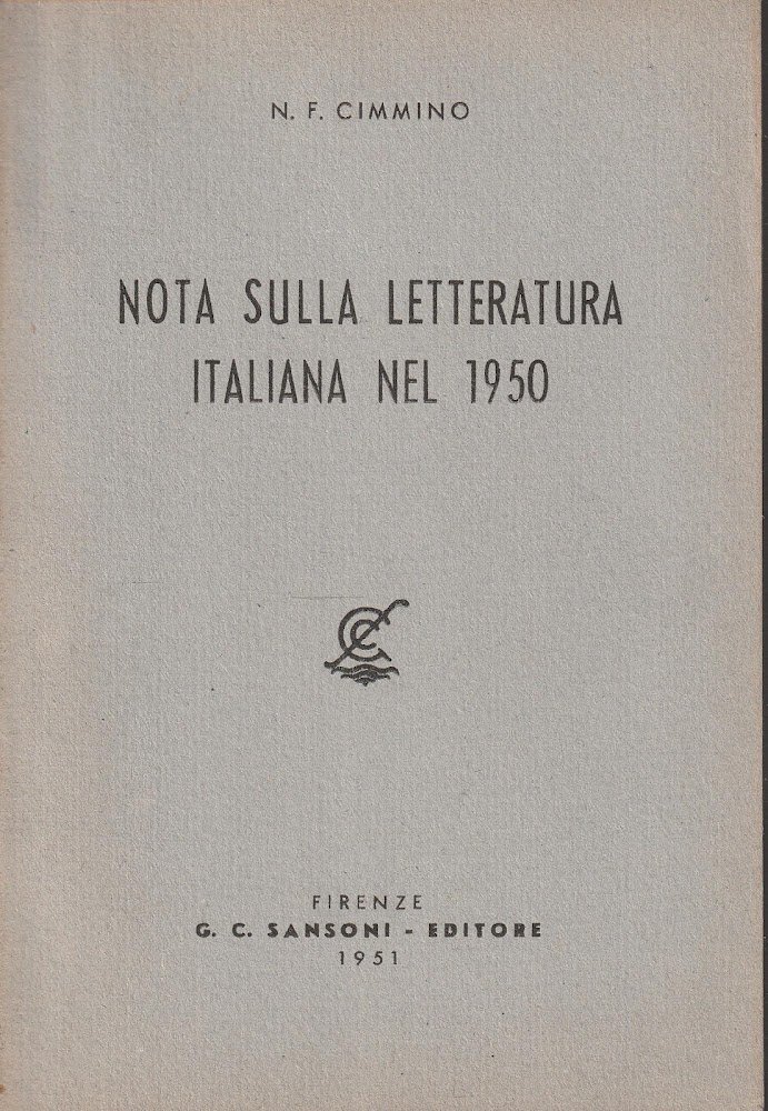 Nota sulla letteratura italiana nel 1950