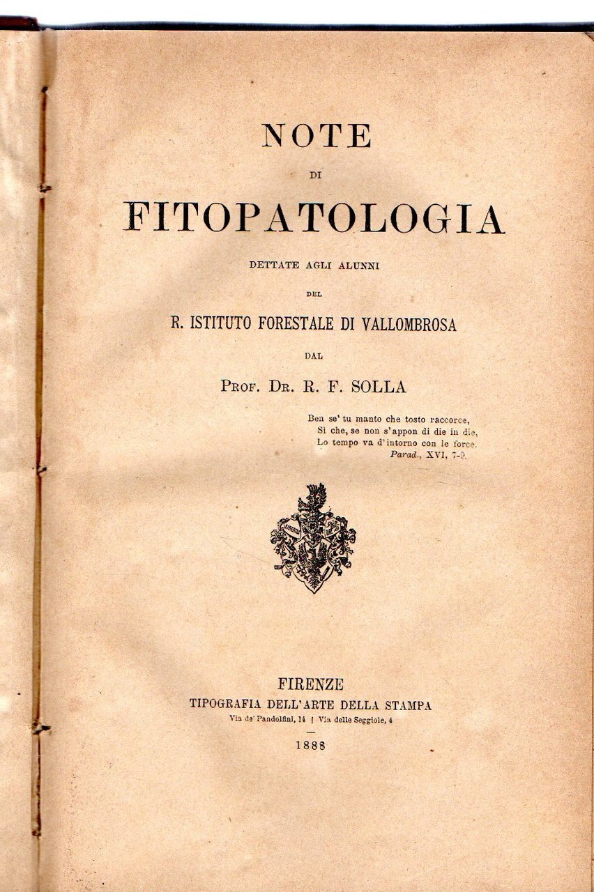 Note di Fitopatologia