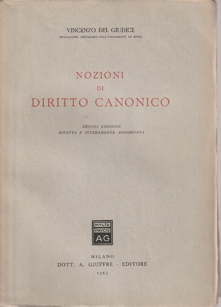 Nozioni di diritto canonico