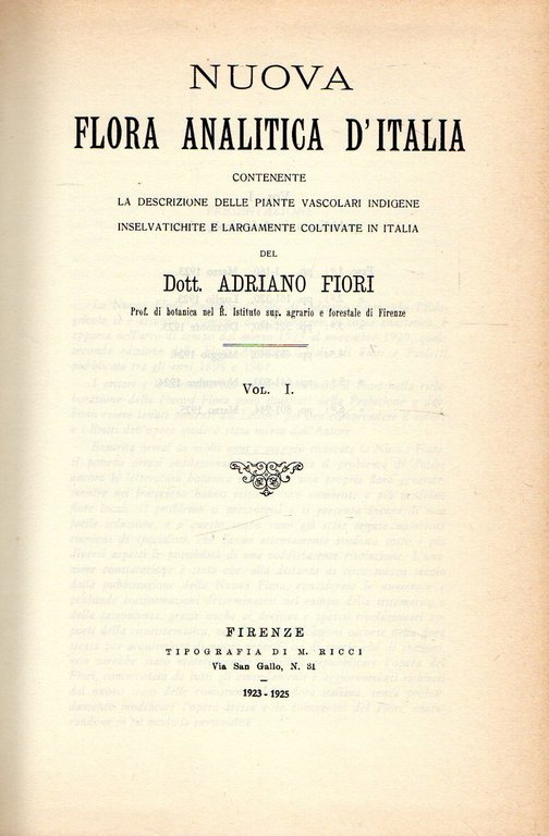 Nuova flora analitica d'Italia (3 vol.)