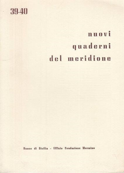 Nuovi Quaderni Del Meridione 39/40