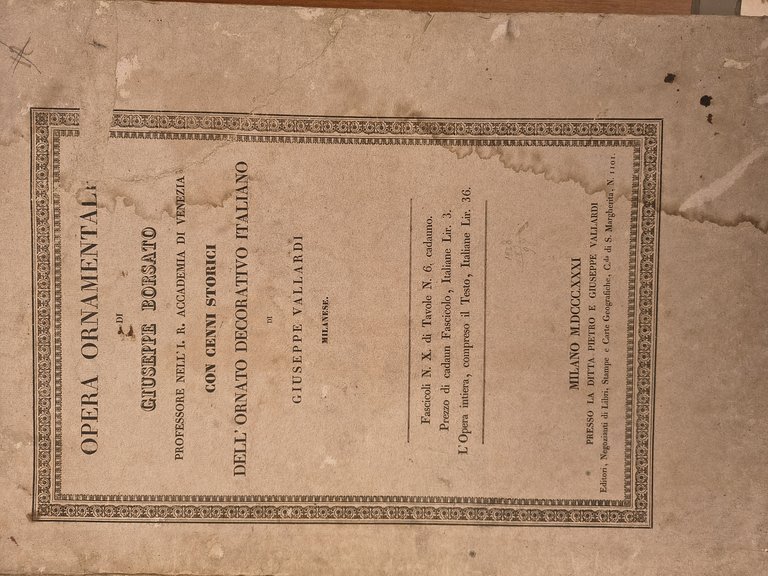 Opera ornamentale di Giuseppe Borsato, professore nell'I.R. Accademia di Venezia … | Immagine Gallery 1