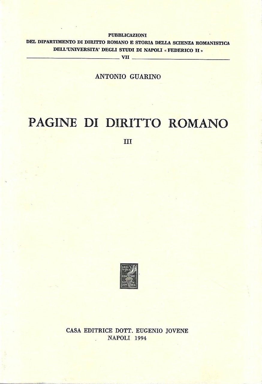 Pagine di Diritto Romano. III