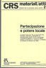 PARTECIPAZIONE E POTERE LOCALE