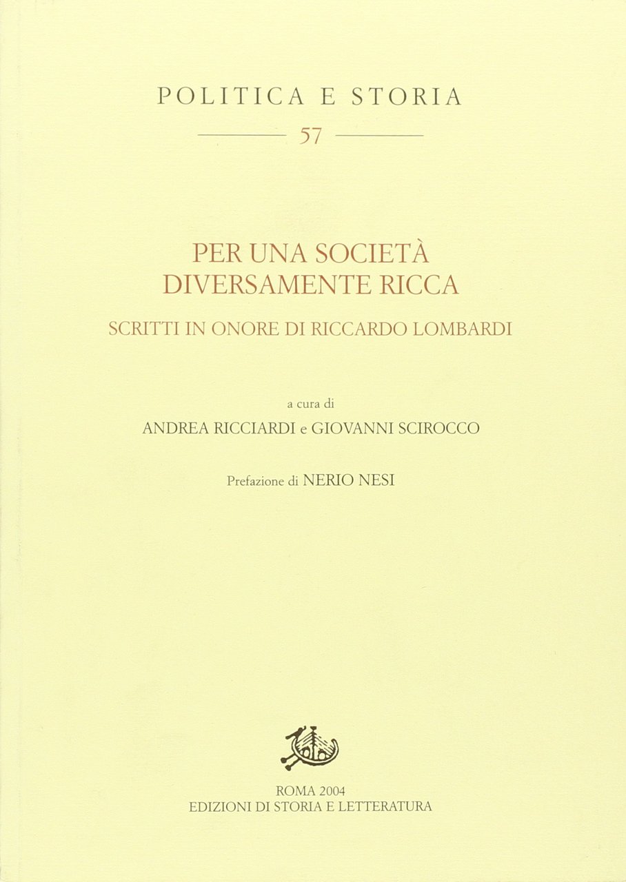 Per una società diversamente ricca. Scritti in onore di Riccardo … | Immagine principale