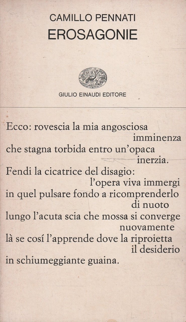 Prima edizione autografata !!! Erosagonie