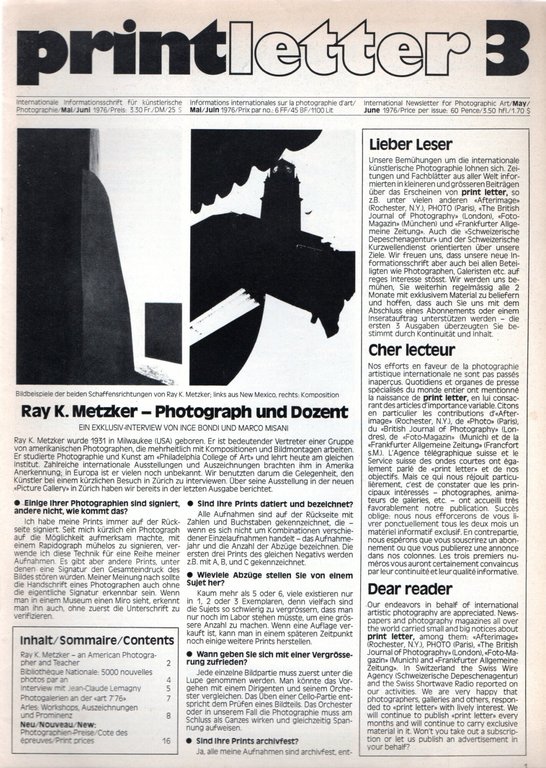 Print Letter : International Newsletter for Photographic Art (39 vol.)