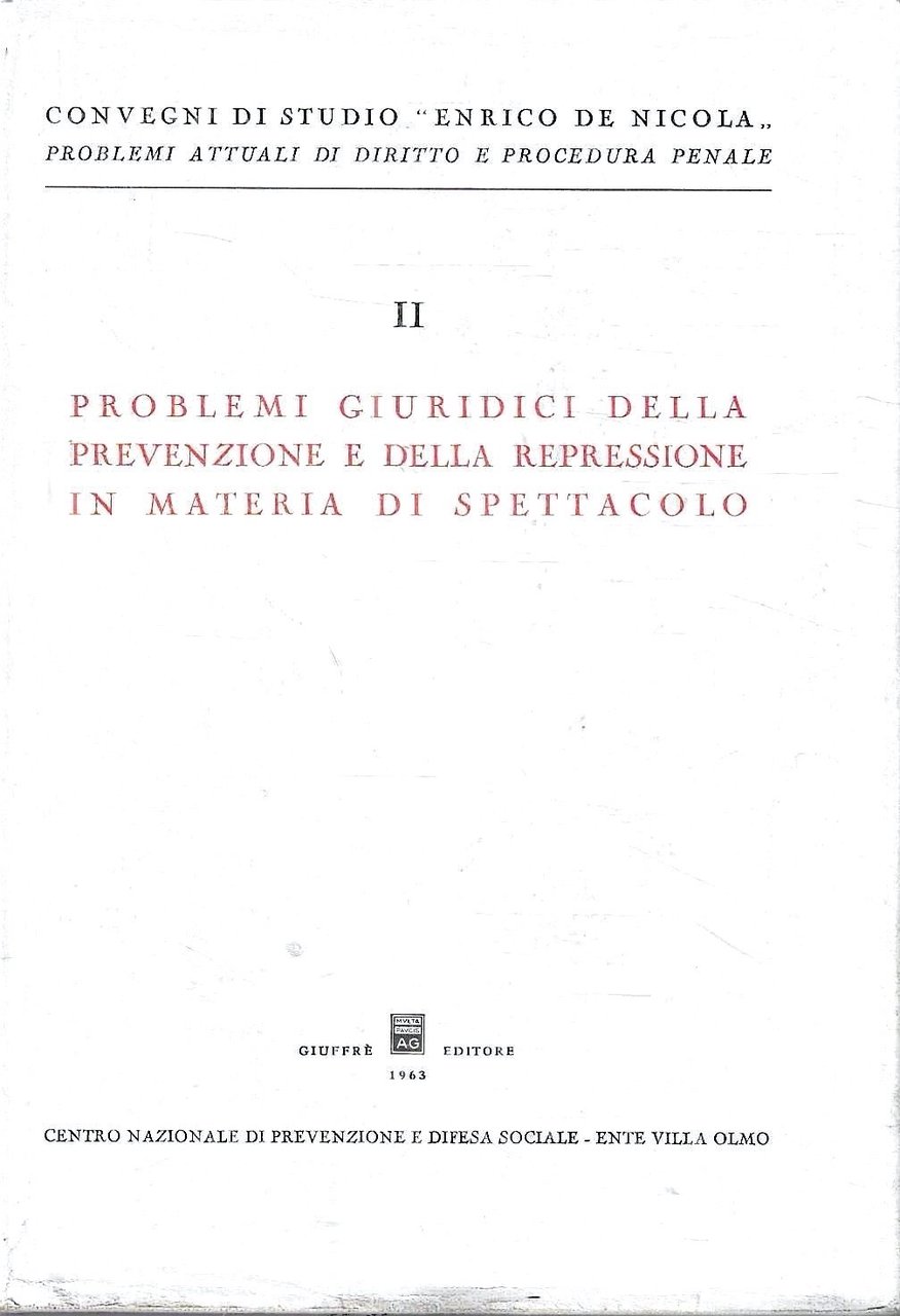 Problemi giuridici della prevenzione e della repressione in materia di … | Immagine principale