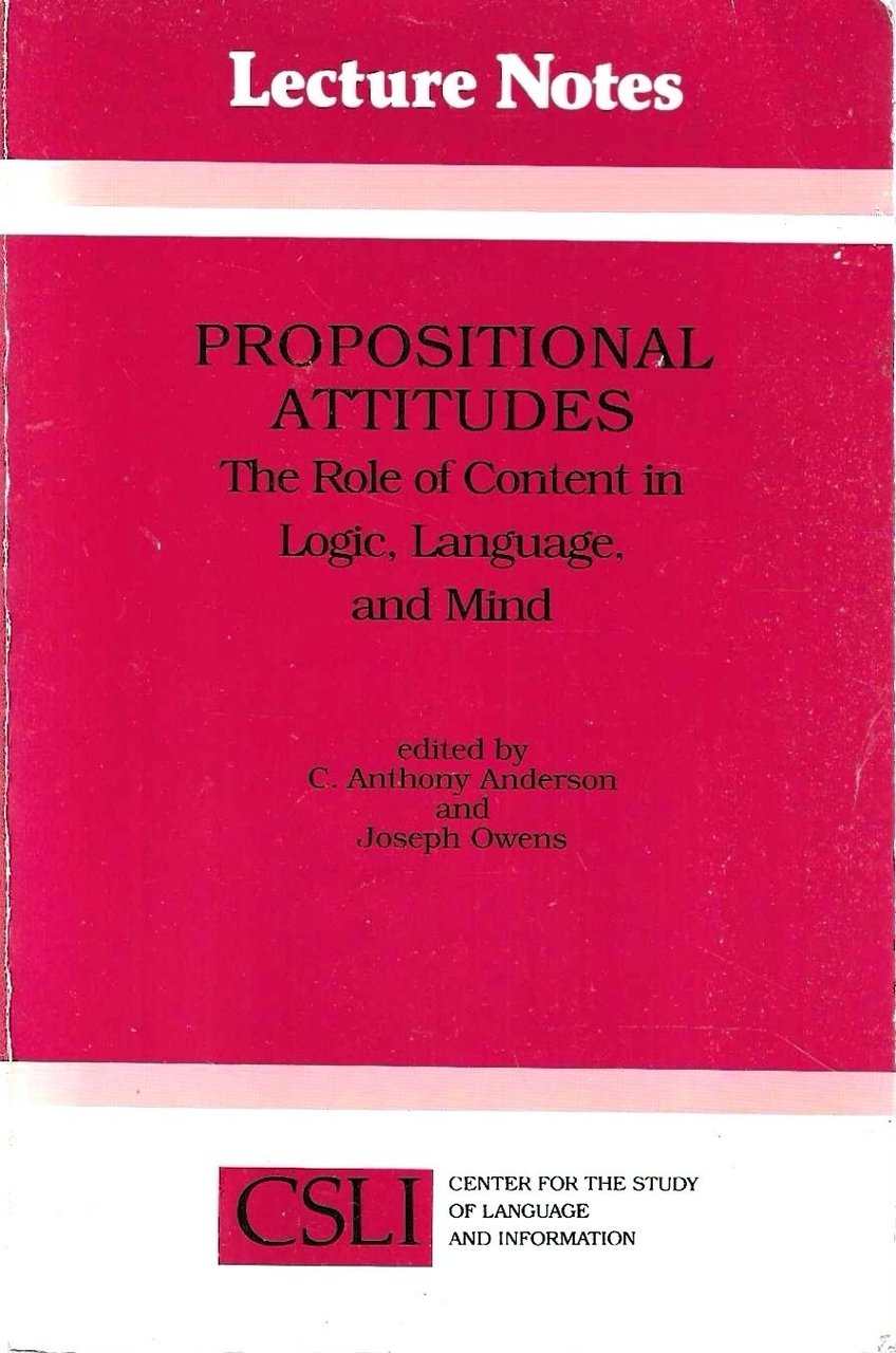 Propositional Attitudes: The Role of Content in Logic, Language, and … | Immagine principale