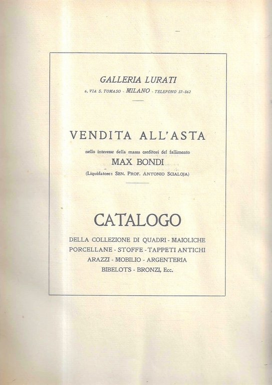 Raccolta Max Bondi. Catalogo della Collezione di quadri, maioliche, porcellane, … | Immagine Gallery 2