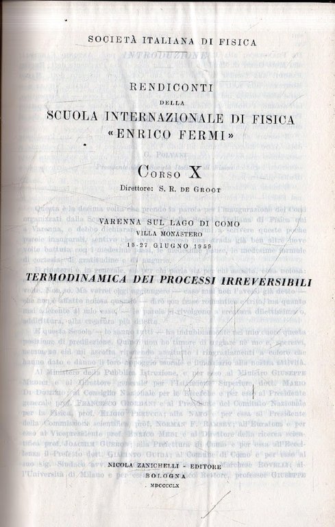 Rendiconti della Scuola Internazionale di Fisica "Enrico Fermi". Corso X: …