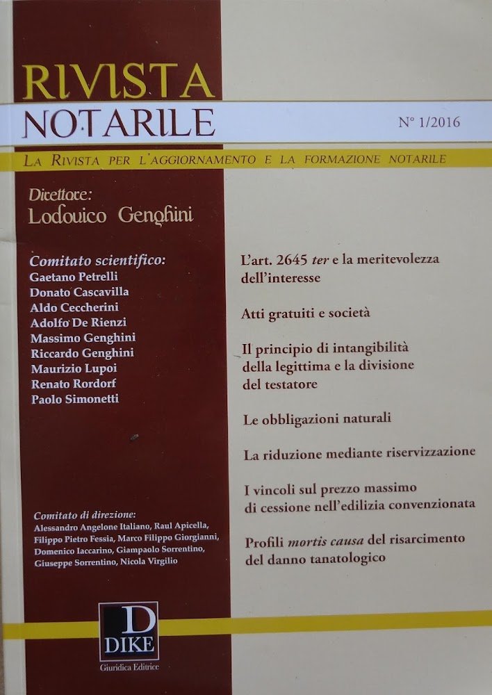 Rivista notarile N^ 1\2016