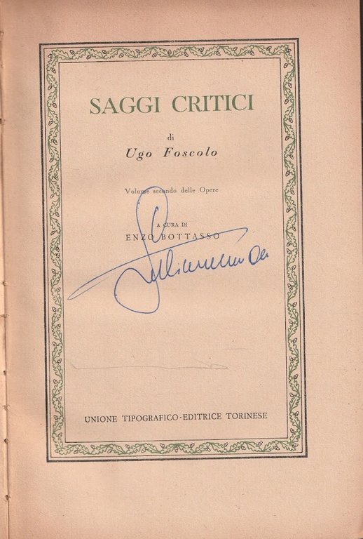 Saggi critici. Volume secondo delle Opere