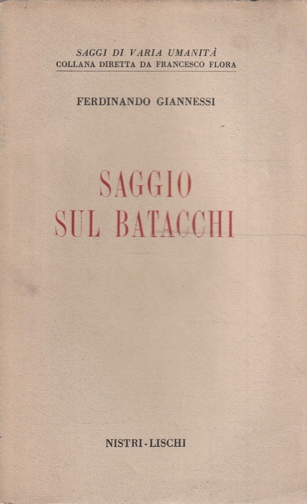 Saggio sul Batacchi di Ferdinando Giannessi