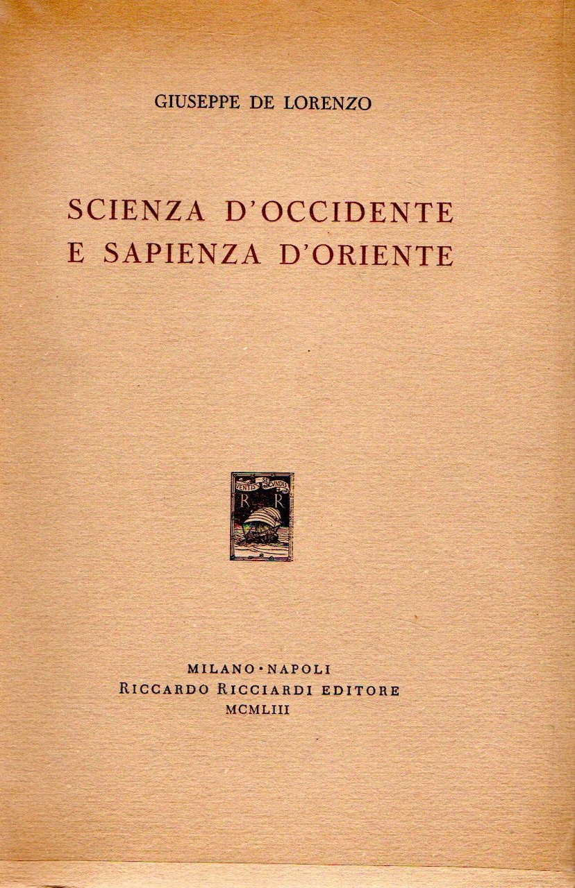 Scienza d'occidente e sapienza d'oriente