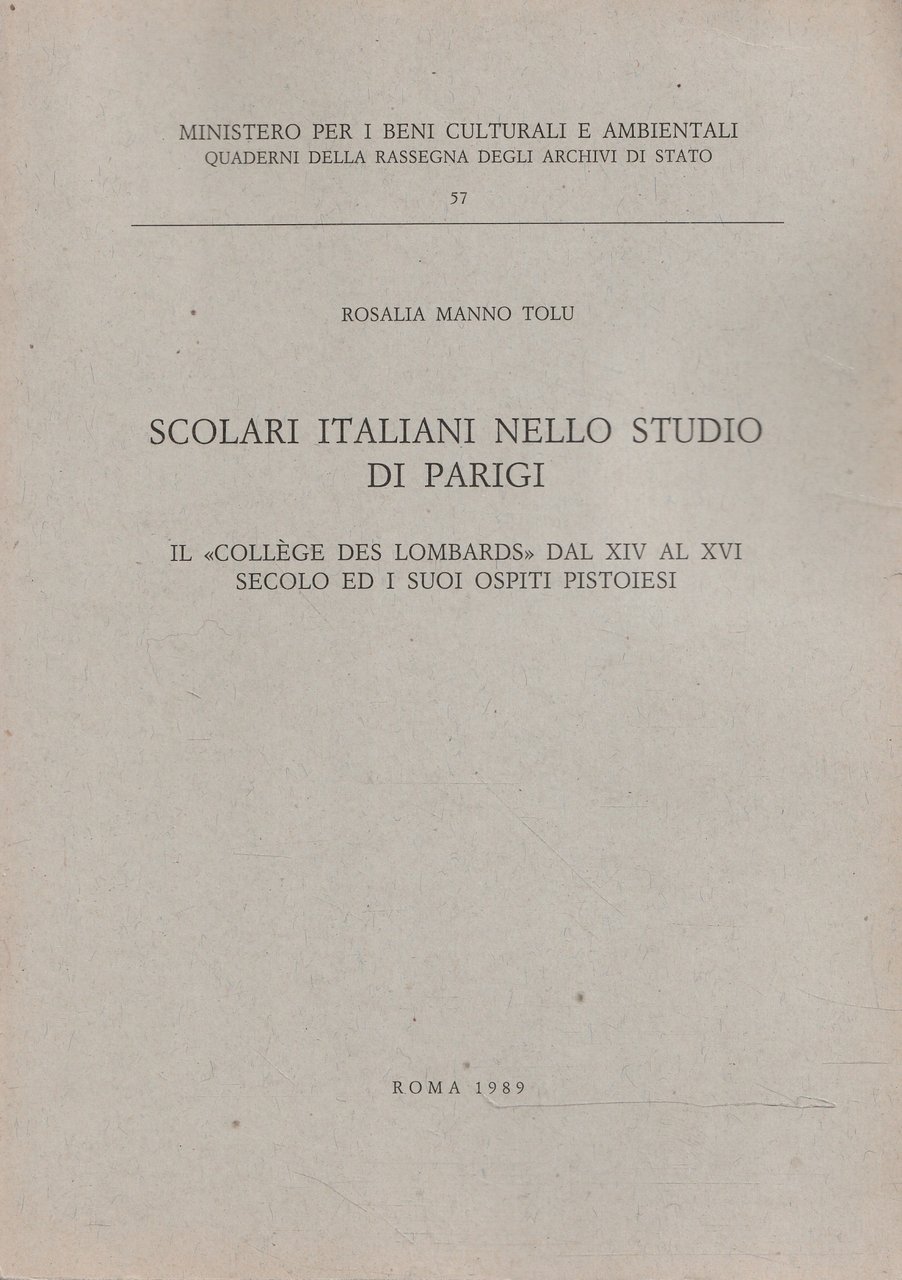 Scolari italiani nello Studio di Parigi : il "Collège des …