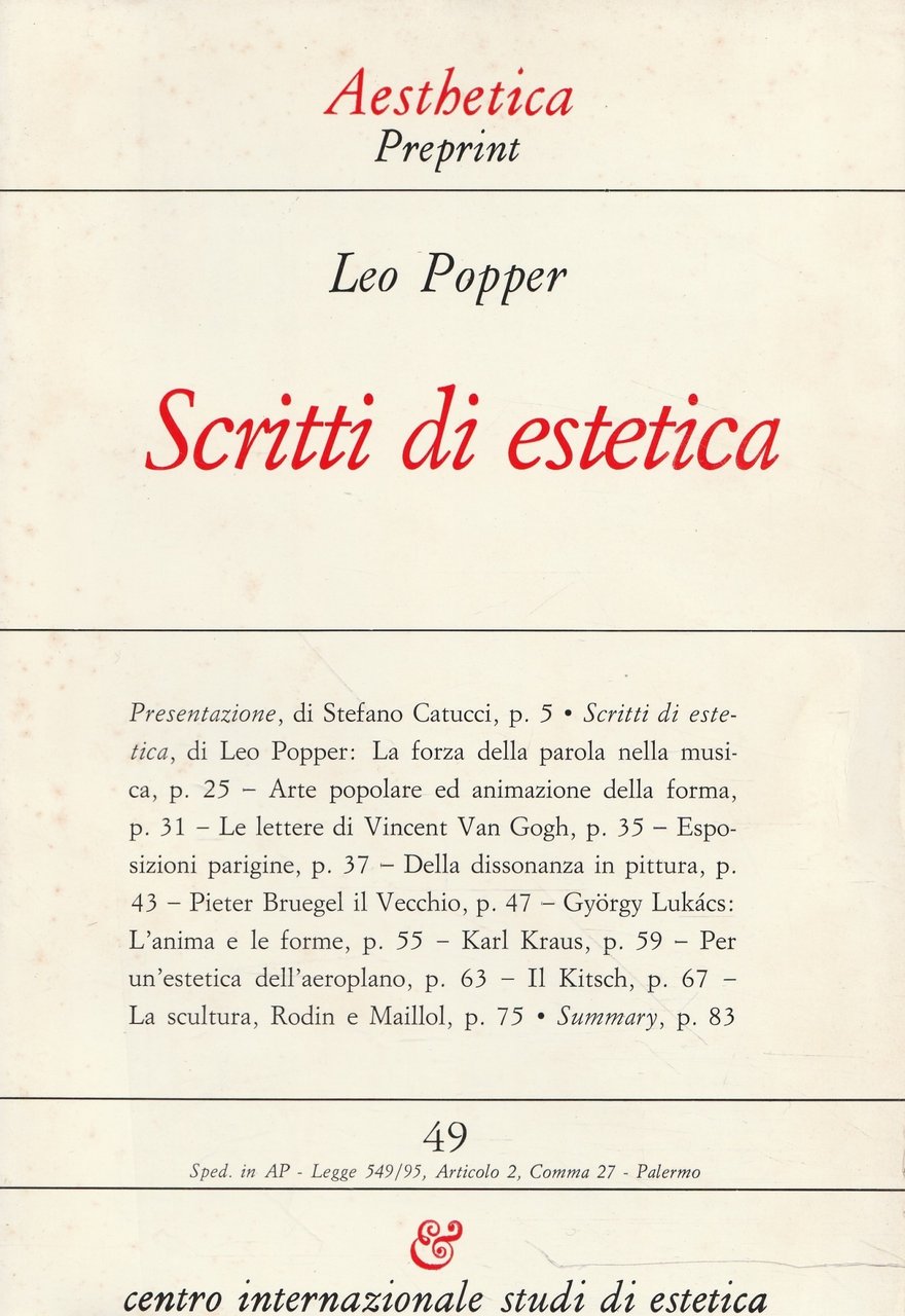 Scritti di estetica