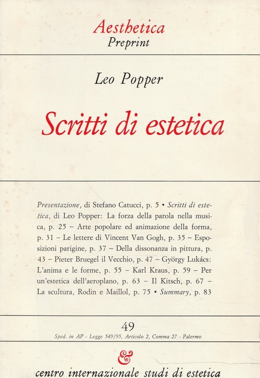 Scritti di estetica