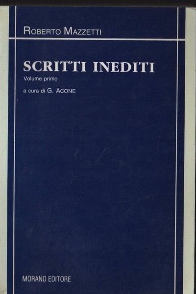 SCRITTI INEDITI. Vol. 1 | Immagine principale