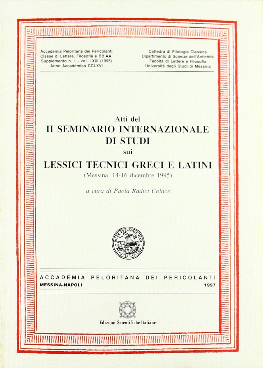 Seminario Int.Le Studi Lessici Tecnici | Immagine principale