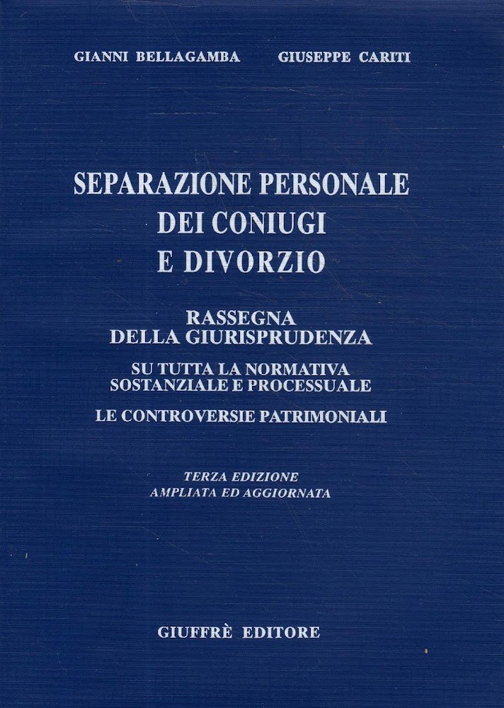 Separazione personale dei coniugi e divorzio : rassegna della giurisprudenza …