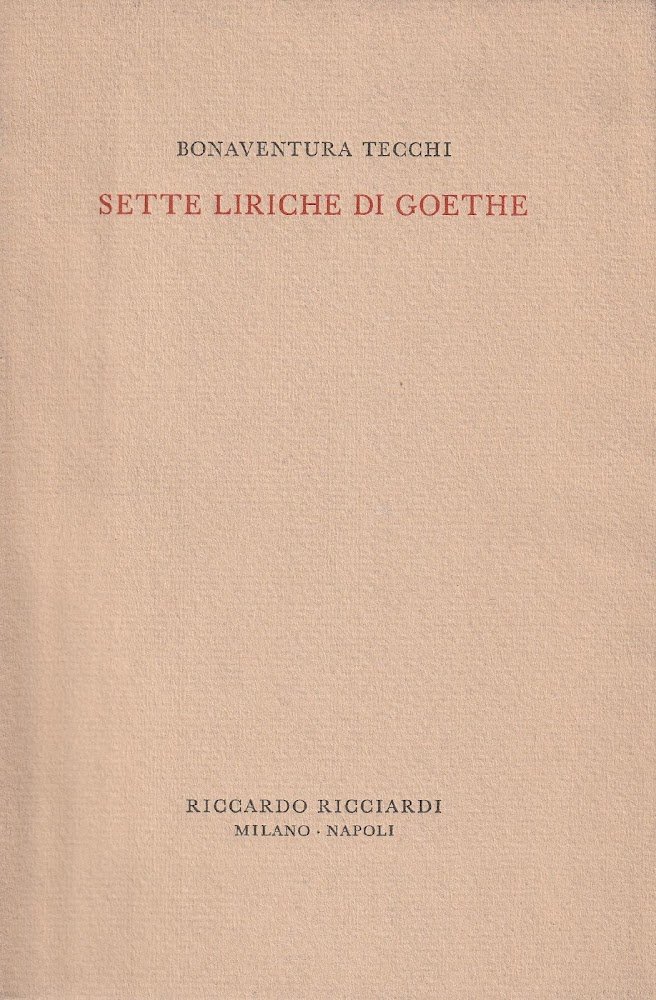 Sette liriche di Goethe
