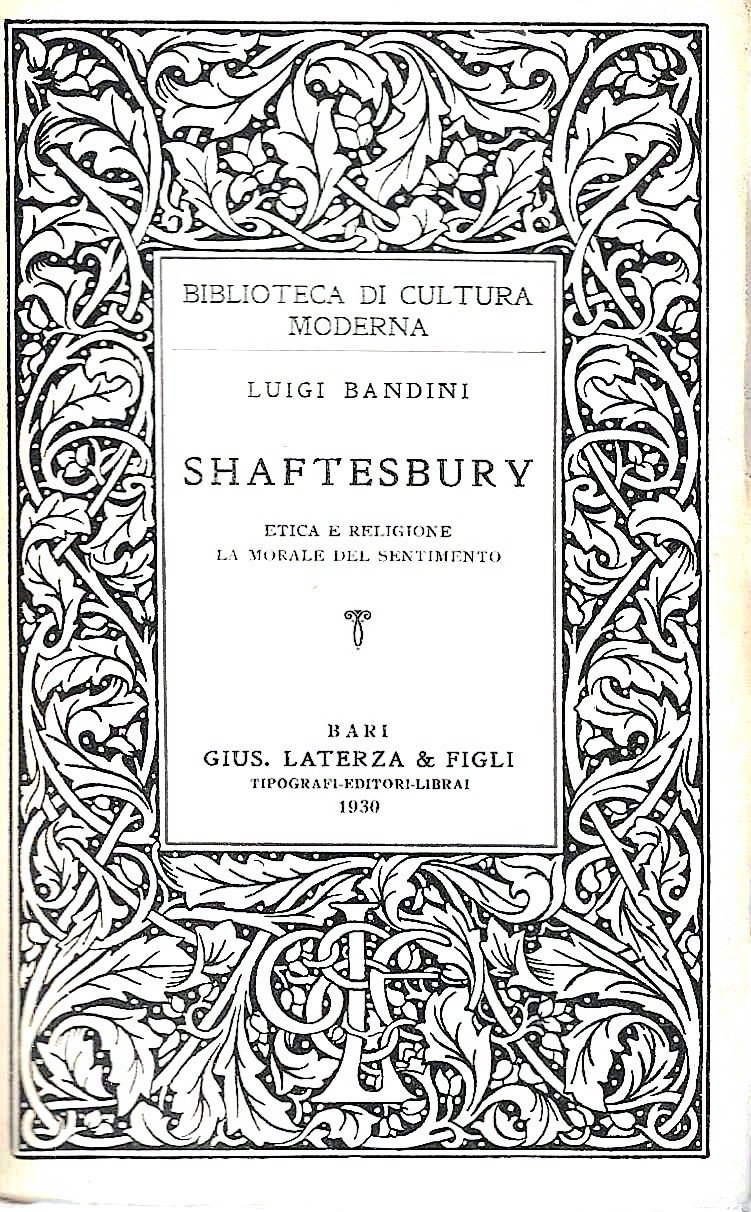Shaftesbury. Etica e religione - La morale del sentimento (Collana …