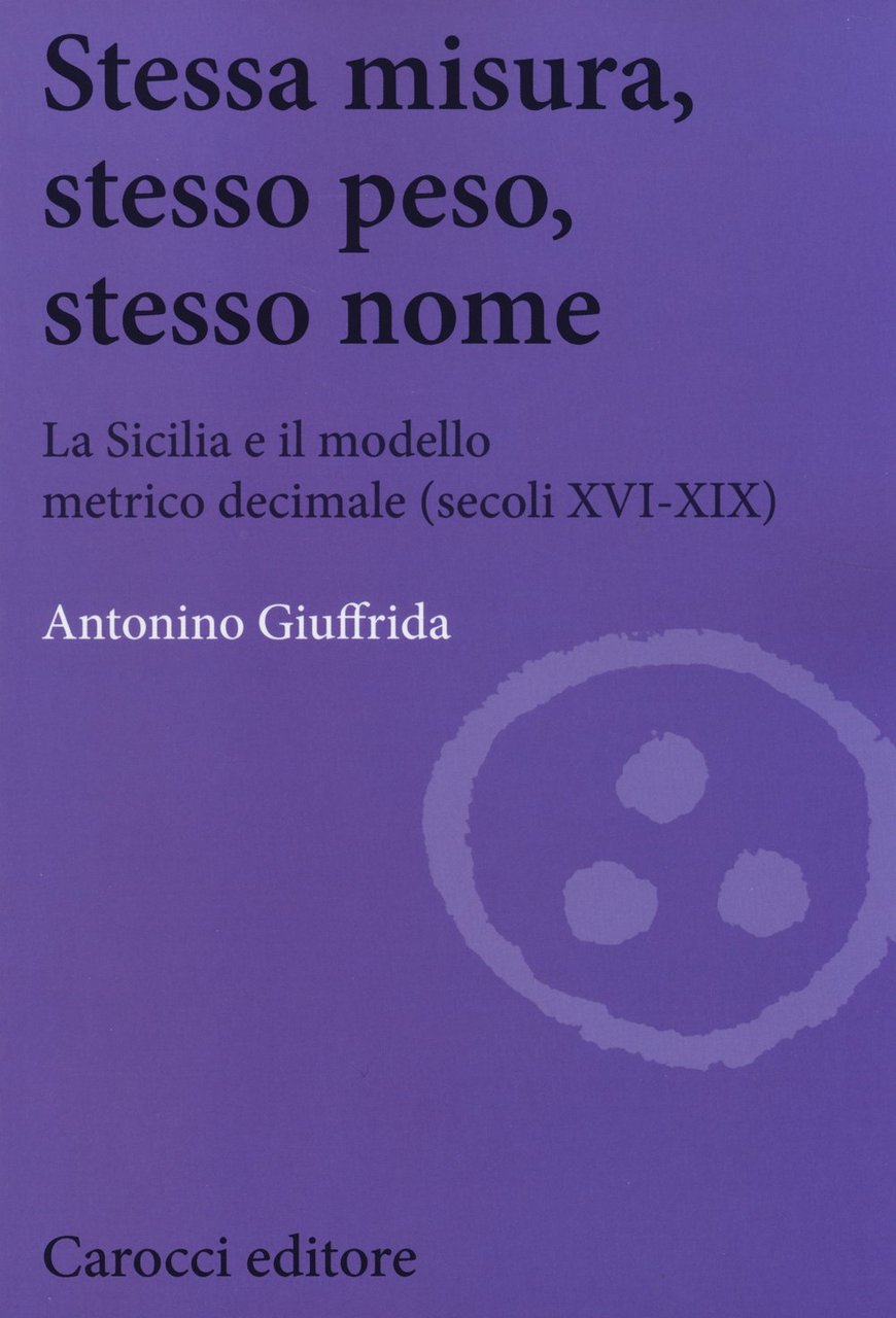Stessa misura, stesso peso, stesso nome. La Sicilia e il …