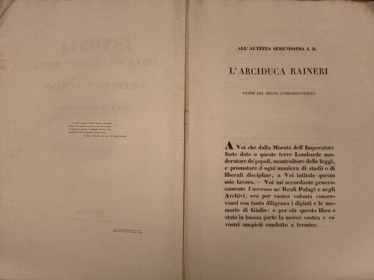 Storia della vita e delle opere di Giulio Pippi Romano. …