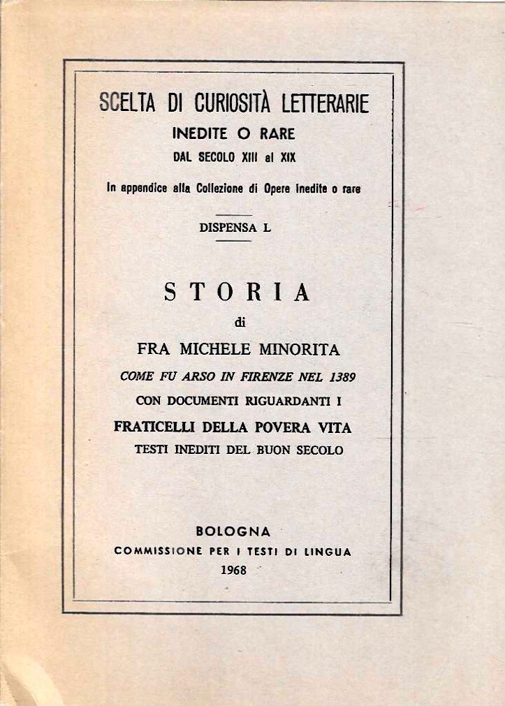 Storia di Fra Michele Minorita come fu arso in Firenze … | Immagine principale