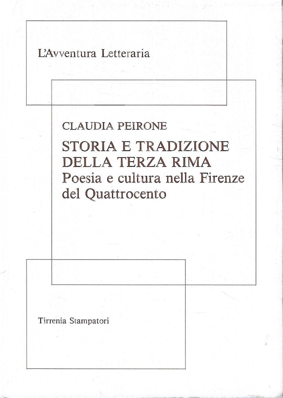 Storia e tradizione della terza rima. Poesia e cultura nella … | Immagine principale