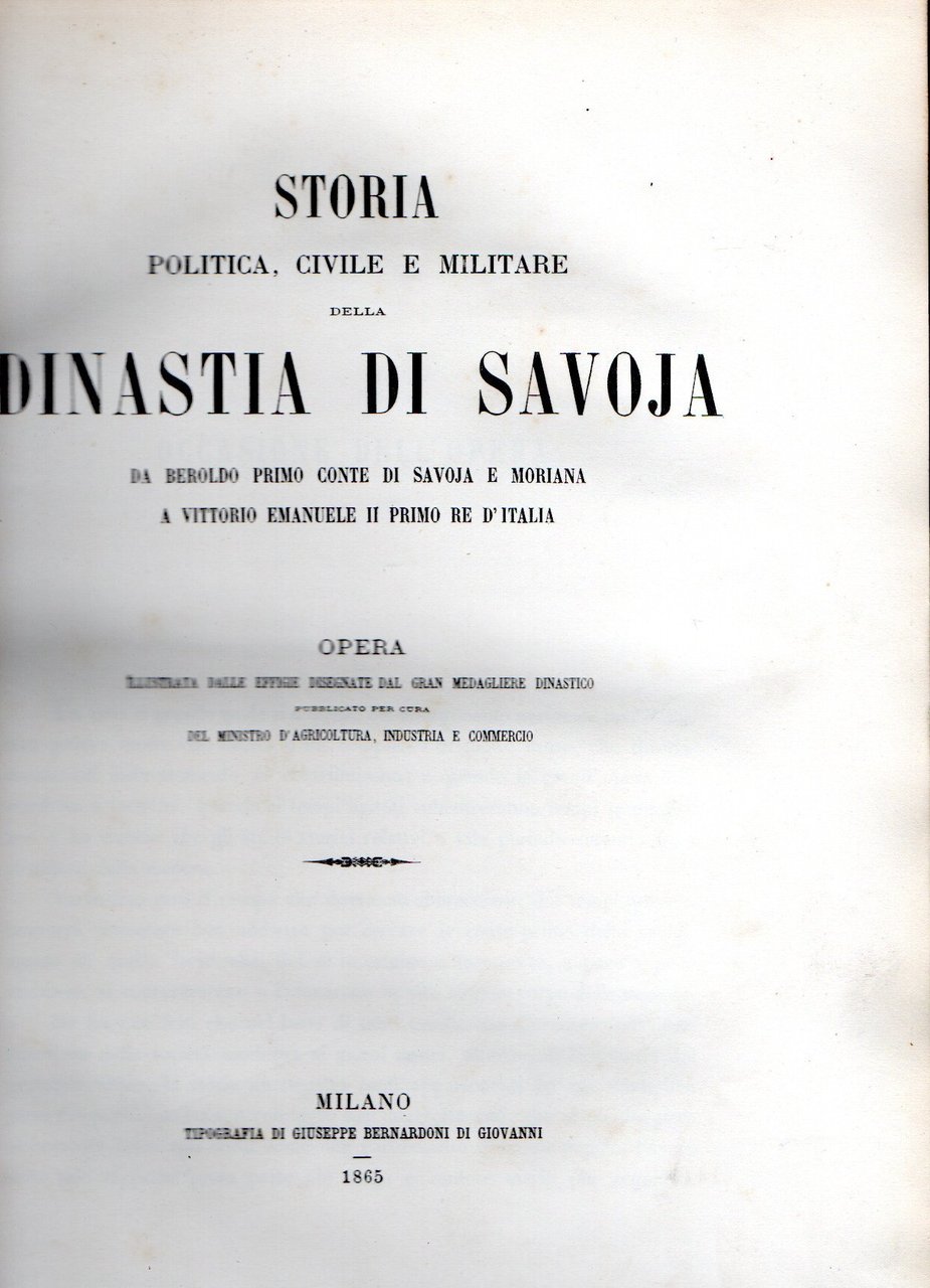 Storia politica, civile e militare della dinastia di Savoja
